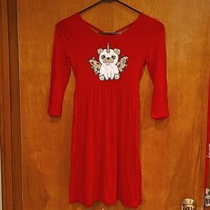 JUSTICE Dog/Unicorn Christmas Dress Youth 10